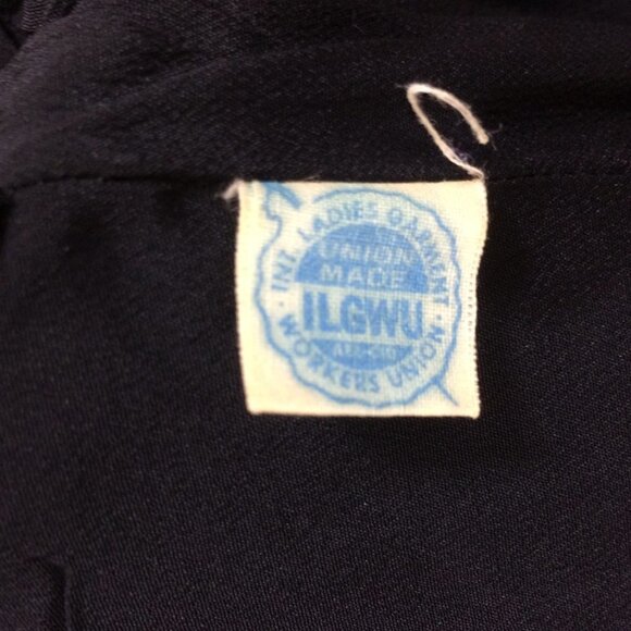 Vintage Monarch NY 1960s Short Boucle Blazer Jacket Black Union Label Lined S - Picture 4 of 8